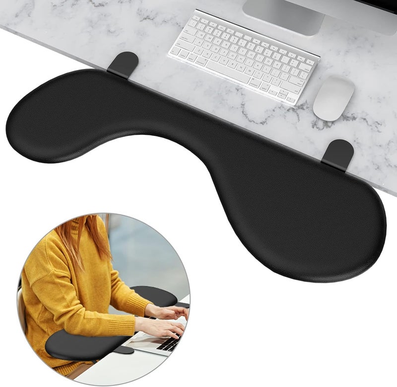 eulps Foldable Desk Extender Tray, Arm Rest for Desk, Ergonomic Forearm Leather Soft Armrest Support, Wrist & Elbow Pad for Home and Office, Easy Typing & Pain Relief - Image 1